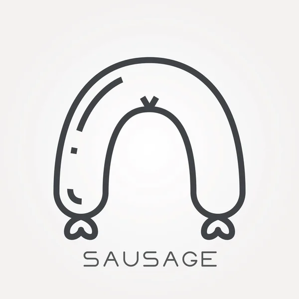 Line icon sausage — Stock Vector