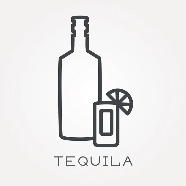Icono de línea tequila — Vector de stock