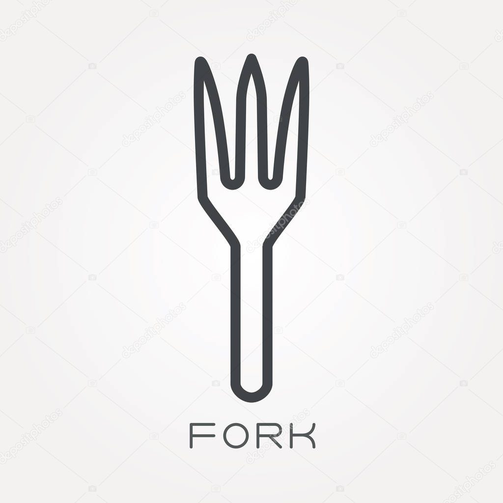 Line icon fork