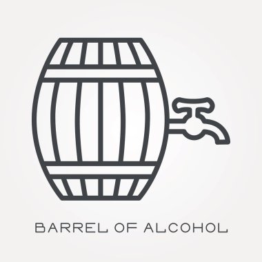 Satırı simgesi varil alkol