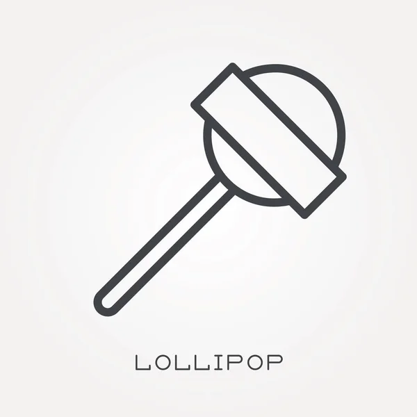 One Line Icon Lollipop — Stock Vector