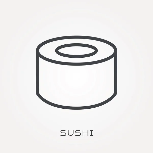 Jedna Linia Icon Sushi — Wektor stockowy