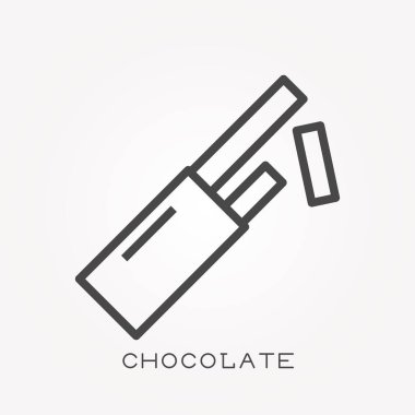 Bir satırı simgesi çikolata