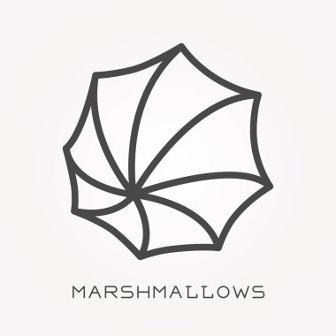 One line icon marshmallows clipart