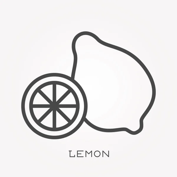 Einzeiliges Symbol Zitrone — Stockvektor