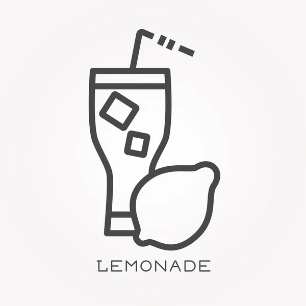Einzeilige Ikone Limonade — Stockvektor