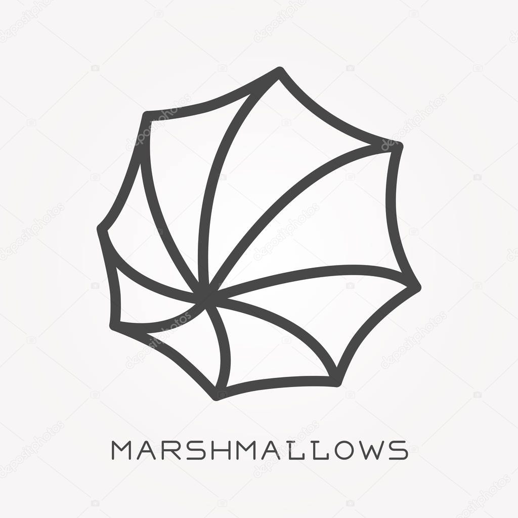 One line icon marshmallows