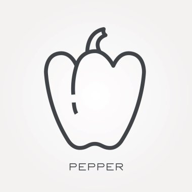 Bir satır simgesi biber