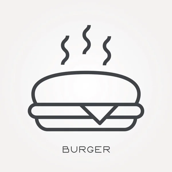 Einzeiliger Burger — Stockvektor