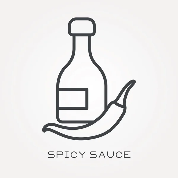 Line Icon Spicy Sauce — Stock Vector
