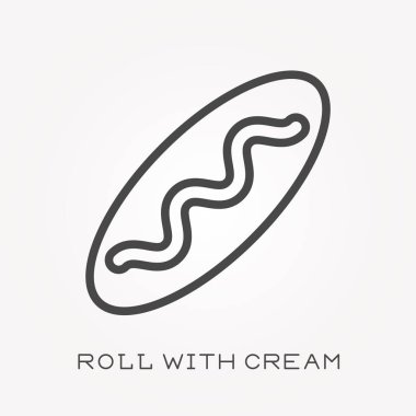 Satırı simgesi rulo ile krem