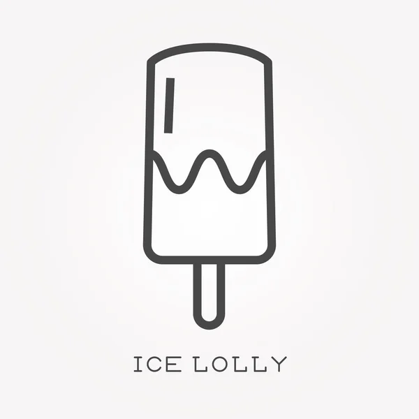 Lijn Pictogram Ice Lolly — Stockvector