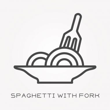 Satırı simgesi spagetti çatalı