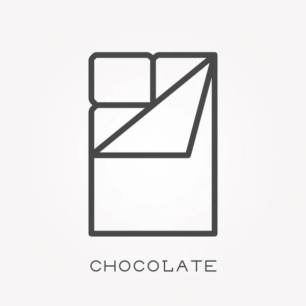 One Line Icon Chocolate — Stock Vector