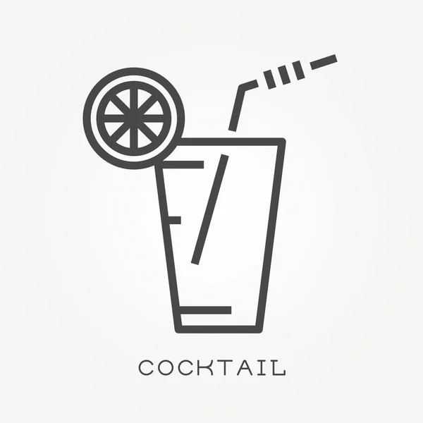 Ein Zeilen Symbol Cocktail — Stockvektor
