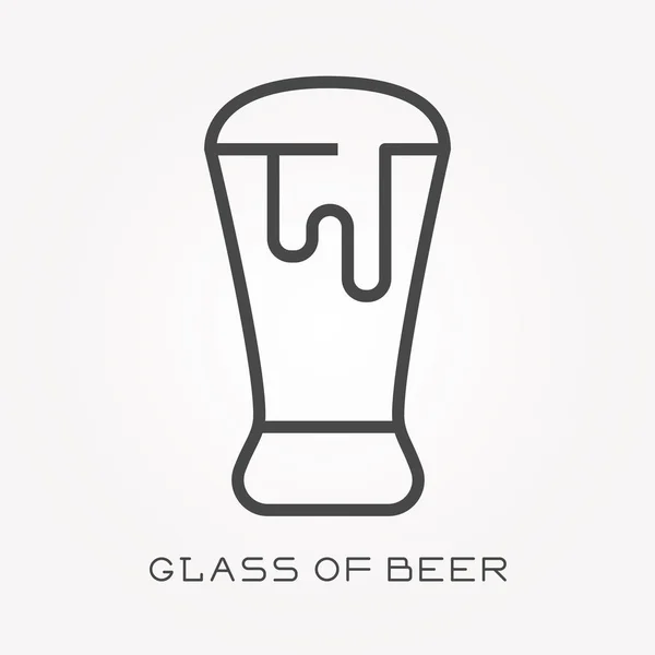 Linie Symbol Glas Bier — Stockvektor