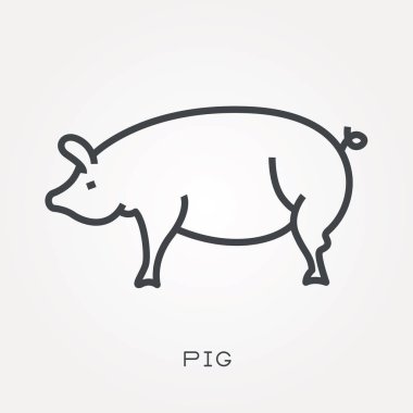 Bir satır simgesi domuz