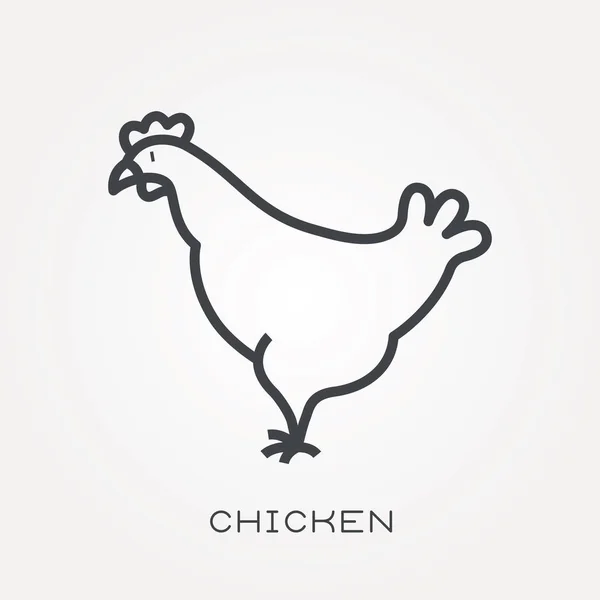 Une Icône Ligne Poulet — Image vectorielle