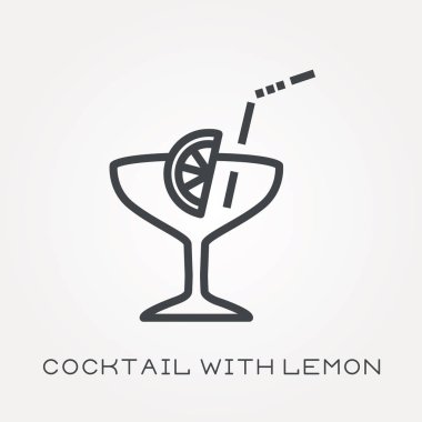 Satırı simgesi ile limon kokteyl