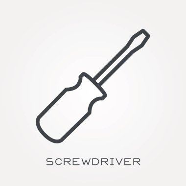 Bir satır simgesi tornavida