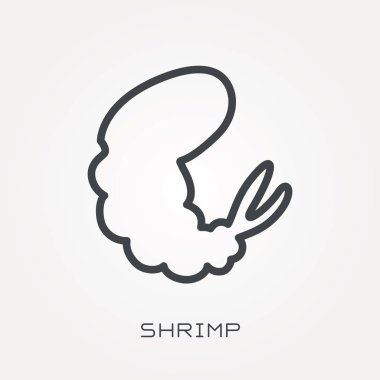 Bir satır simgesi karides