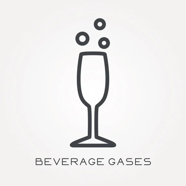 Línea Icono Gases Bebida — Archivo Imágenes Vectoriales