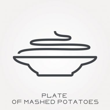 Satırı simgesi tabak patates püresi