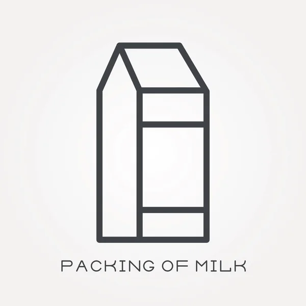 Линейная Упаковка Молока — стоковый вектор