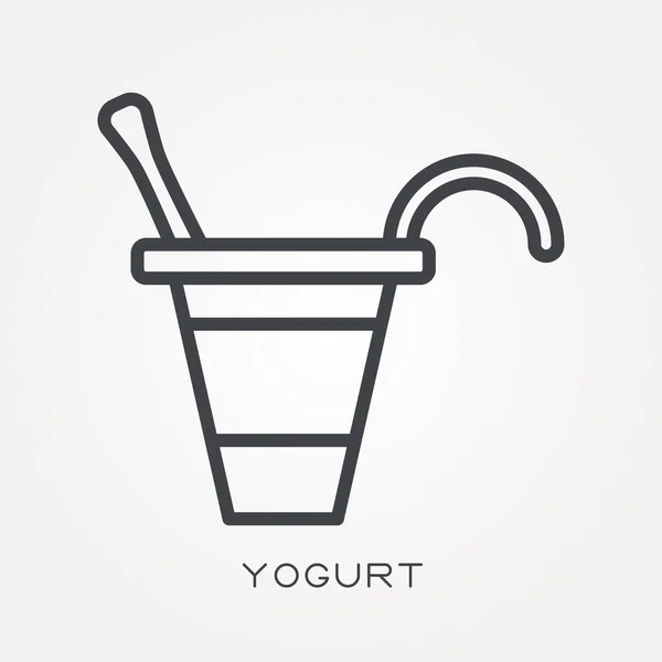 One Line Icon Yogurt — Stock Vector