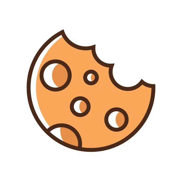 Farb-Symbol gebissen Cookies — Stockvektor