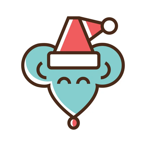 Цвет мыши в рождественской шляпе — стоковый вектор