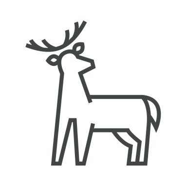 Line icon deer. With the ability to change the line thickness.