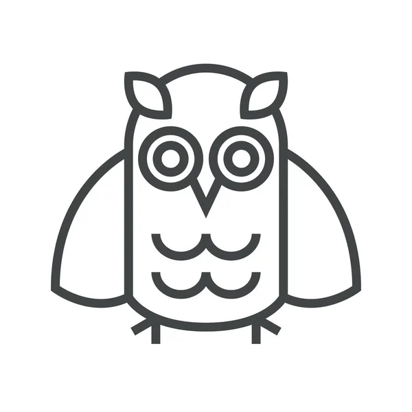 Line icon owl. With the ability to change the line thickness. — Stock vektor