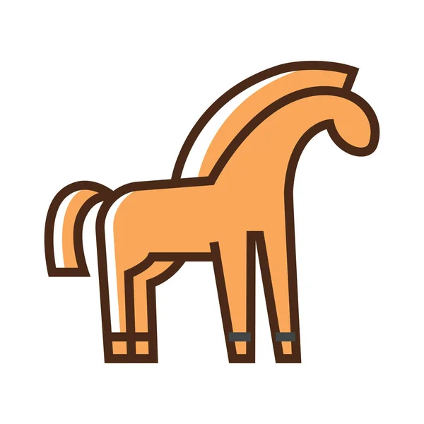 Icono de color caballo. Ilustración vectorial simple con capacidad de cambio . — Vector de stock