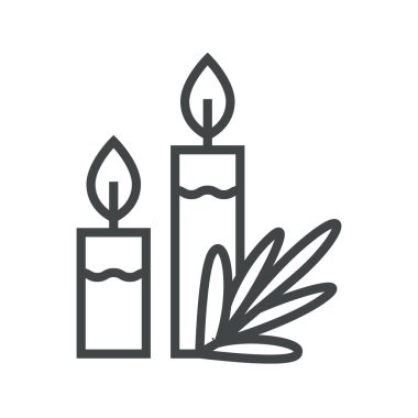 Line icon candles. Simple vector illustration with ability to change.