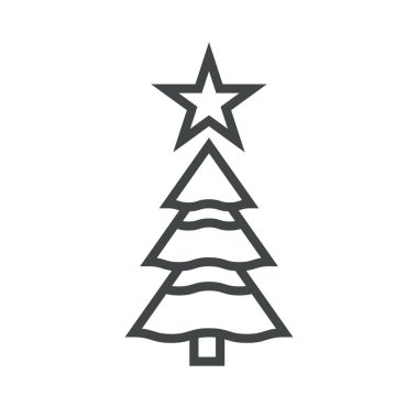 Line icon Christmas tree with star