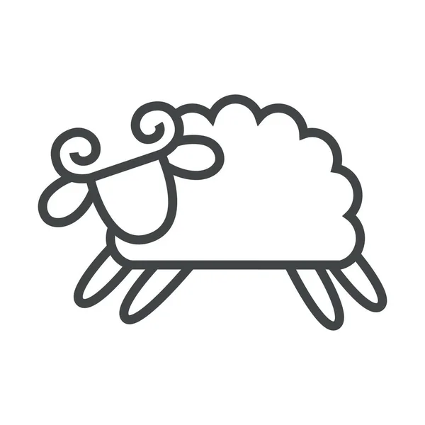 Line icon lamb in jump — Stock Vector