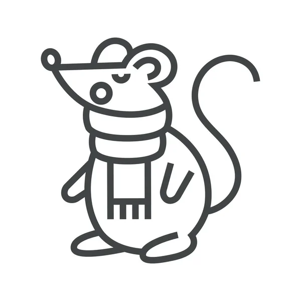 Ποντίκι εικονίδιο γραμμής στο μαντήλι — Διανυσματικό Αρχείο