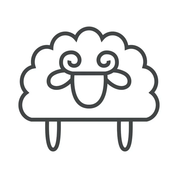 Σύμβολο της γραμμής πρόβατο. Απλή απεικόνιση διανυσματικού φορέα με δυνατότητα αλλαγής. — Διανυσματικό Αρχείο