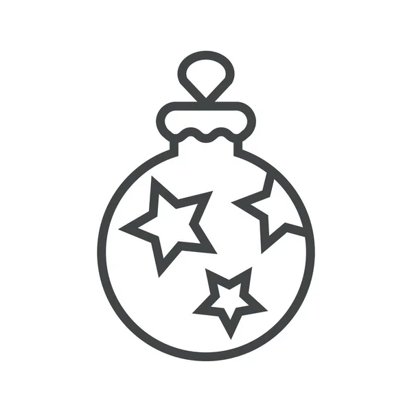 Line icoon speelgoed met sterren op kerstboom — Stockvector