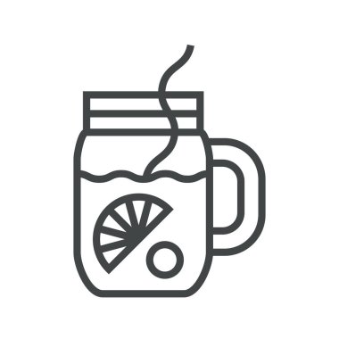 Line icon jar of mulled wine