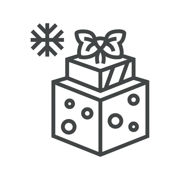 Icône ligne cadeau de Noël — Image vectorielle