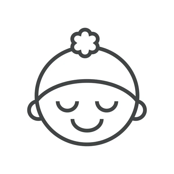 Лінія іконка дитини в зимовому капелюсі — стоковий вектор