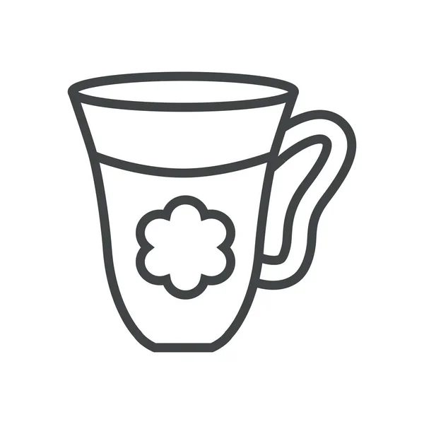 Line icon cup. Simple vector illustration with ability to change. — Stock Vector