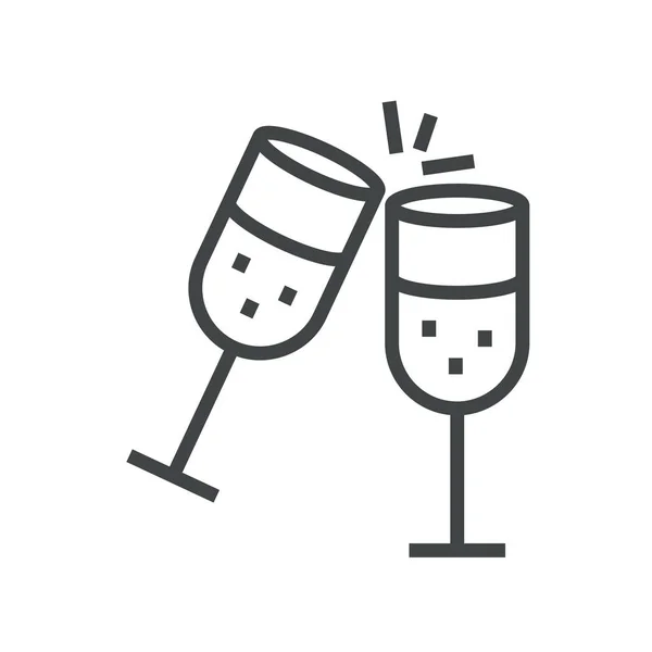 Линейный бокал шампанского — стоковый вектор