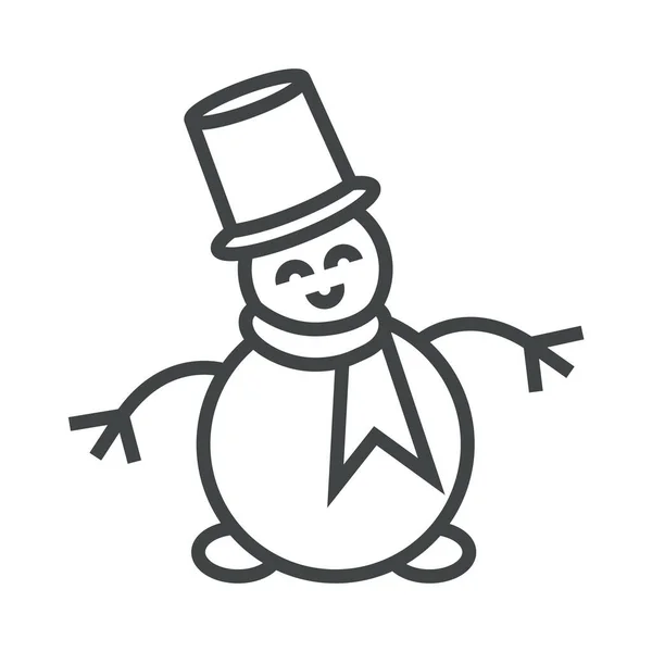 Иконка снеговика. Простая векторная иллюстрация с возможностью изменения . — стоковый вектор