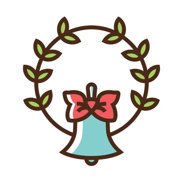 Kleur pictogram Kerst krans — Stockvector