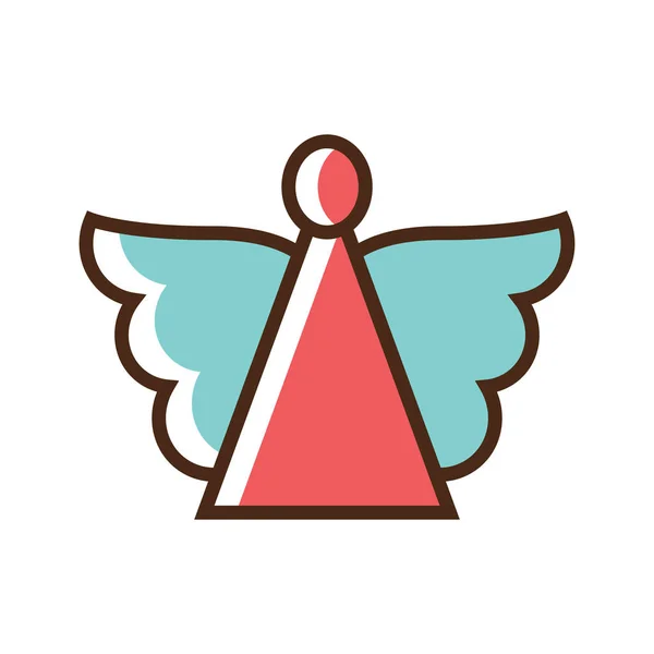 Kleur pictogram gevleugelde engel — Stockvector