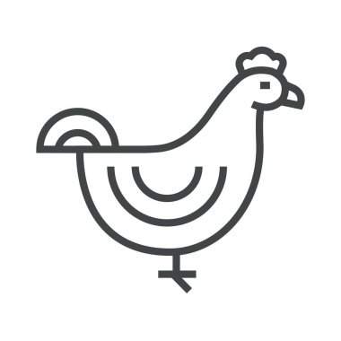Line icon chicken. With the ability to change the line thickness.
