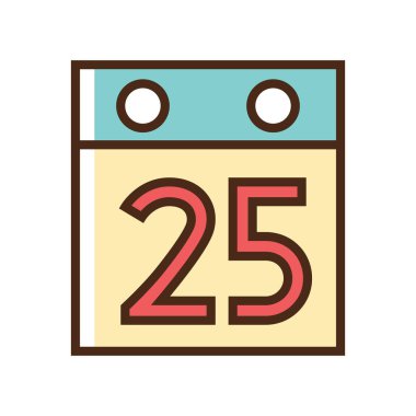 Renk simgesi takvimi. Değiştirme yeteneği olan basit vektör illüstrasyonu.